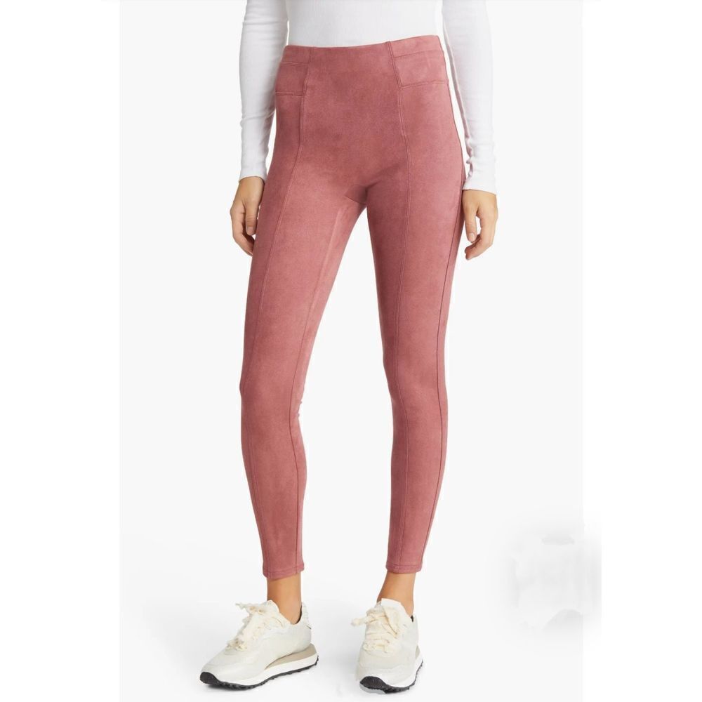 New! SPANX Rich Rose High Waist Faux Suede Leggings